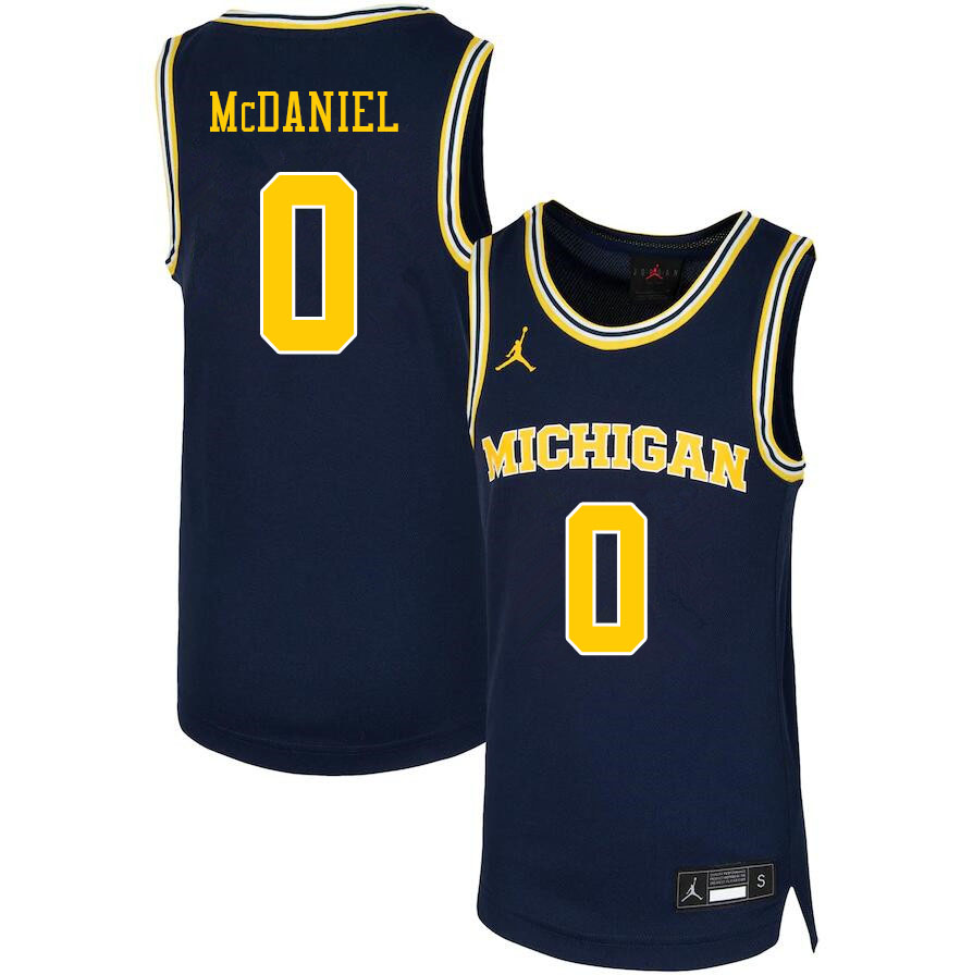 Men #0 Dug McDaniel Michigan Wolverines College Basketball Jerseys Sale-Navy